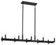 Erzo 50" 10 Light Linear Chandelier, Black