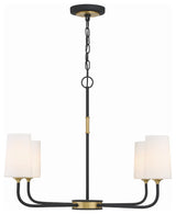 Niles 4-Light Black Forged/Modern Gold Chandelier