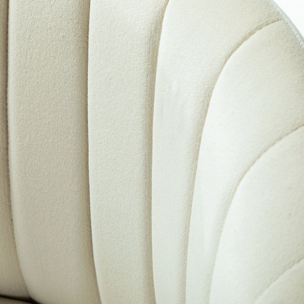 Swivel Task Chair With Tufted Back, Tan