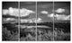 "Green Hills Under Cloudy Sky" Extra Large Wall Art Landscape, 4 Panels, 48"x28"