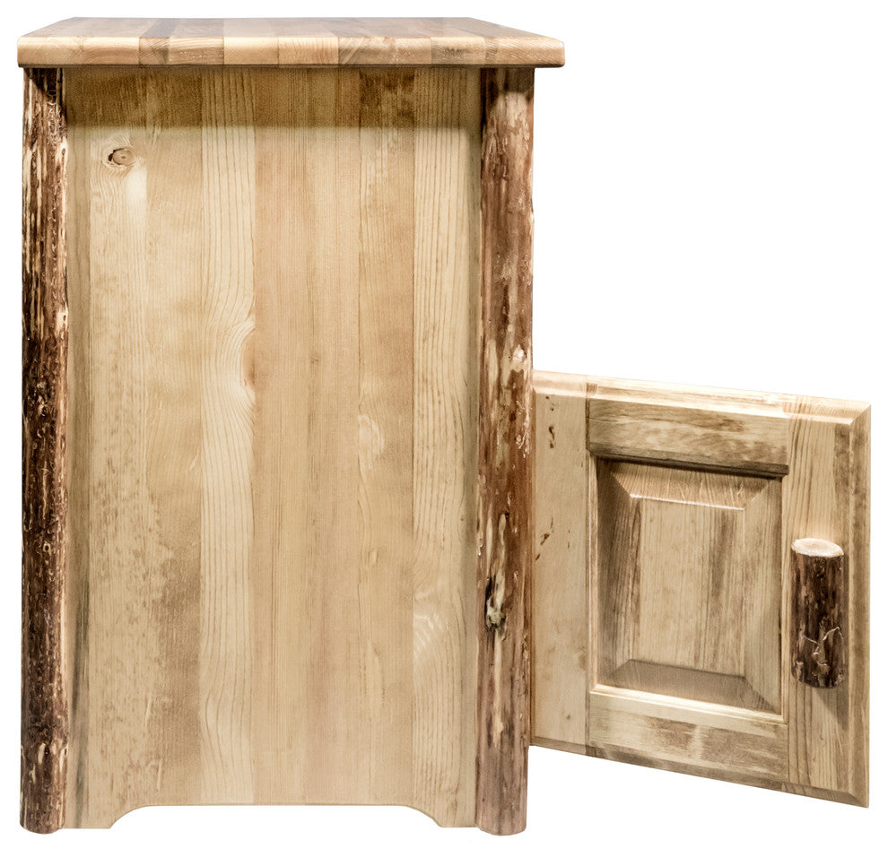 Glacier Country End Table with Door, Left Hinged