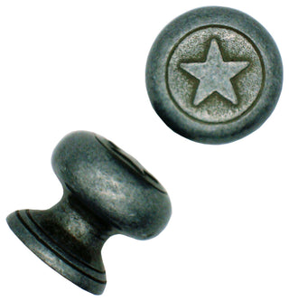 Raised Star Knob, Pewter