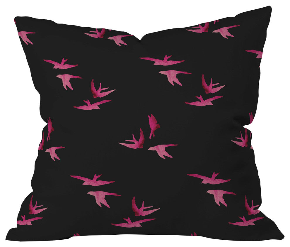 Morgan Kendall pink sparrows Throw Pillow