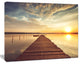 Sea Pier under Beautiful Cloudscape, Modern Canvas Art Print, 60"x28"