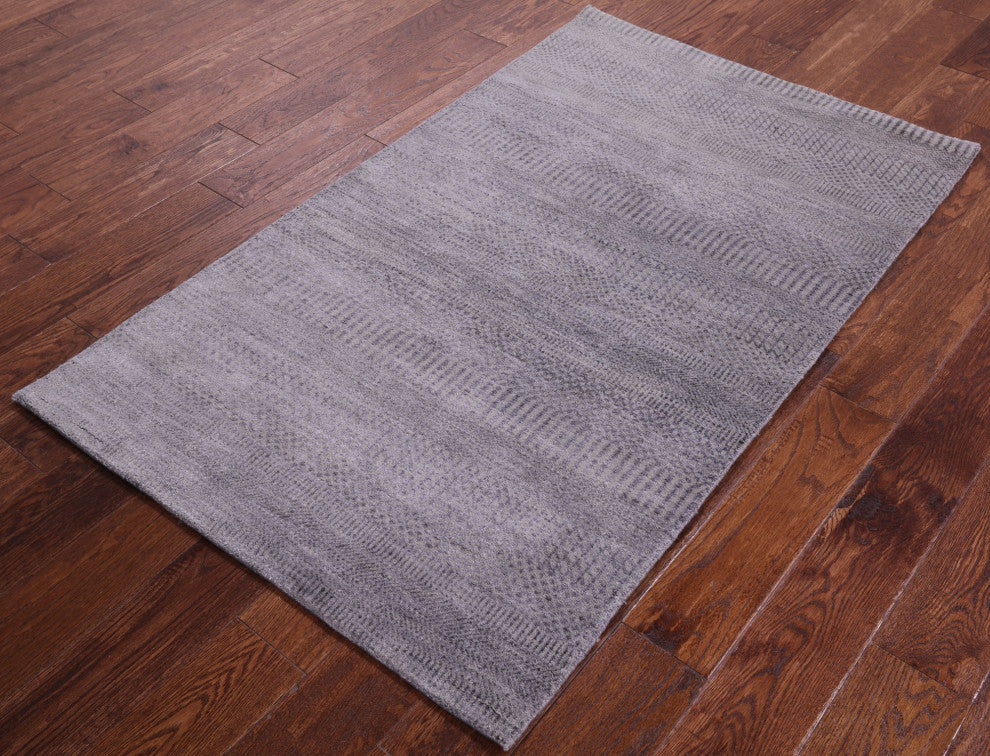 3' 0" X 5' 1" Savannah Grass Wool and Silk Handmade Rug Q11516