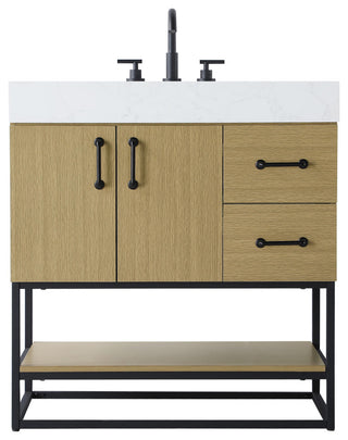 Home Living 32" Single Bathroom Vanity, Honey Brown