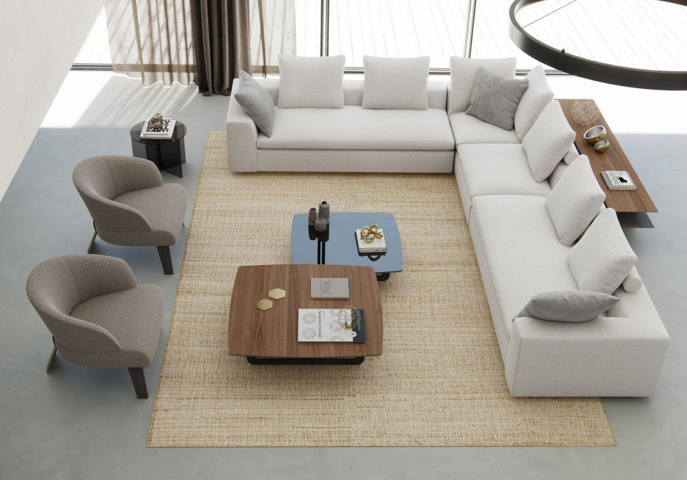 Lucerne Modular Chaise, Ashen Fabric, Ashen Fabric, Set17-4pc