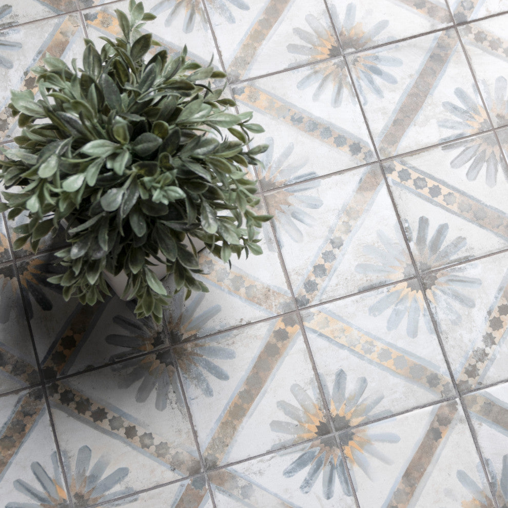 Harmonia Kings Ceramic Floor and Wall Tile, Marrakech Blue, Marrakech Blue