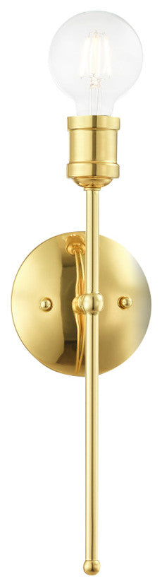 Livex Lighting Lansdale 1 Light Polished Brass ADA Single Sconce