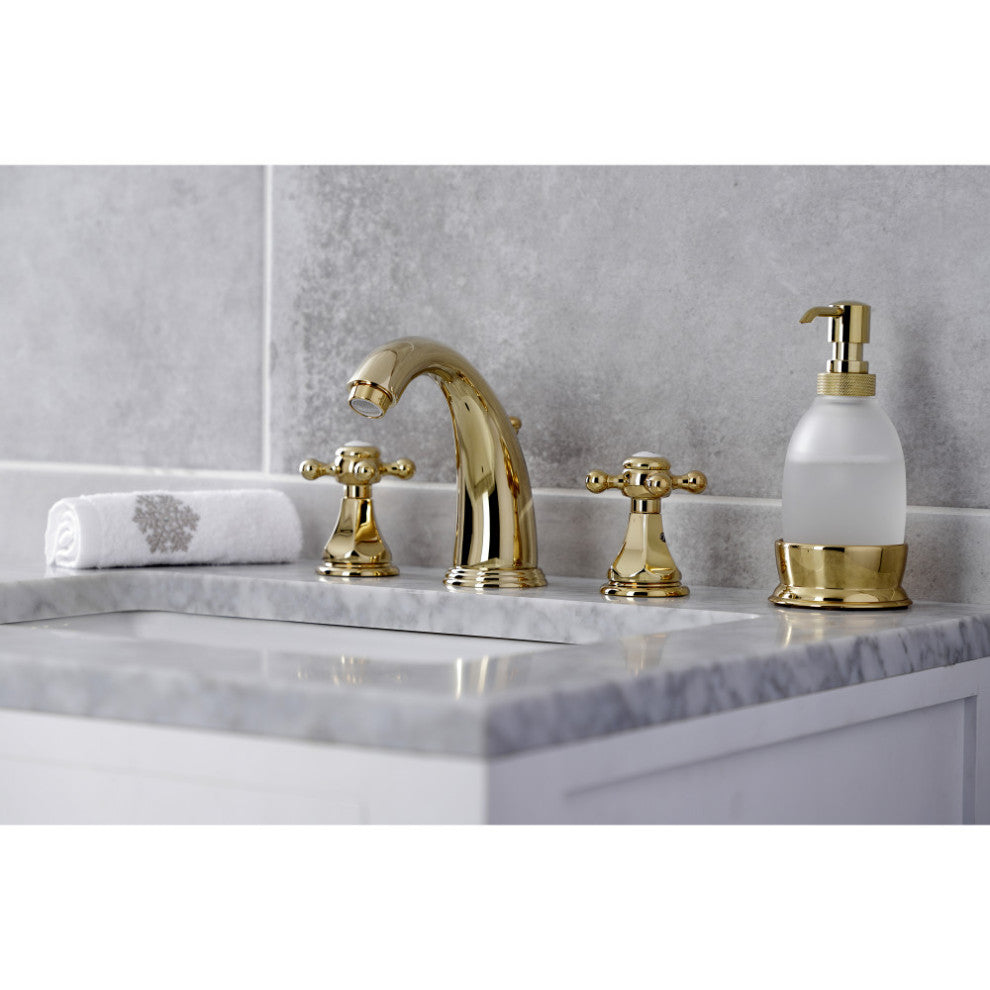KB4982BX Widespread Bathroom Faucet With Pop-Up Drain, Polished Brass