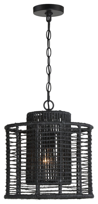 Crystorama Lighting Group JAY-A5001 Jayna 13"W Cage Pendant - Matte Black
