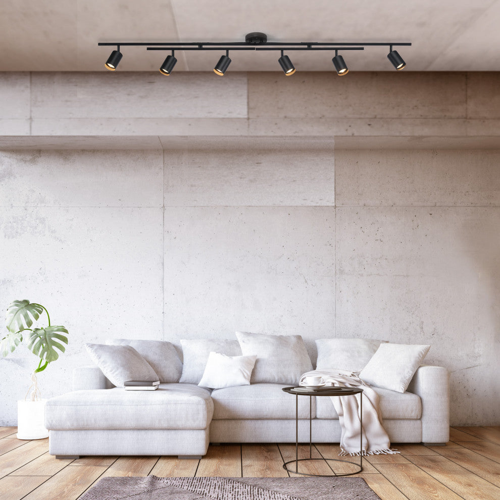 Waylon 6-Light Matte Black Track Lighting