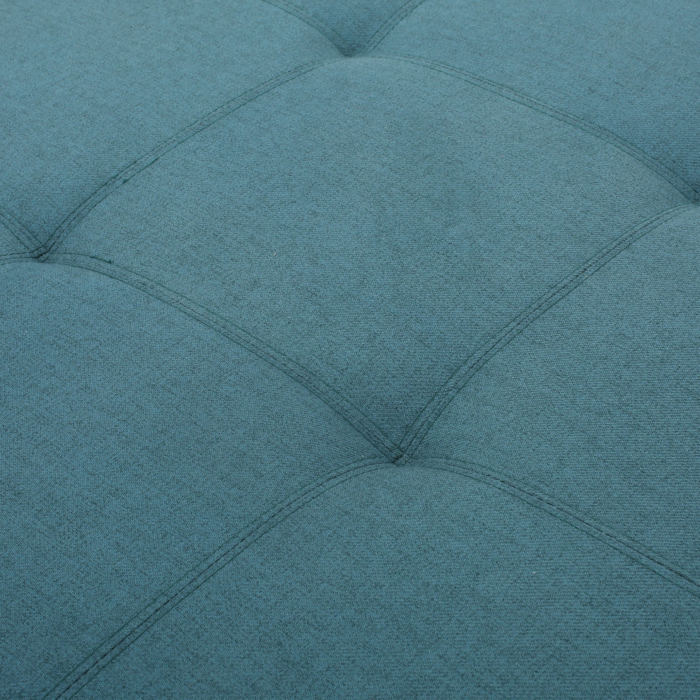 GDF Studio Carlyle Fabric Storage Ottoman, Dark Teal Fabric