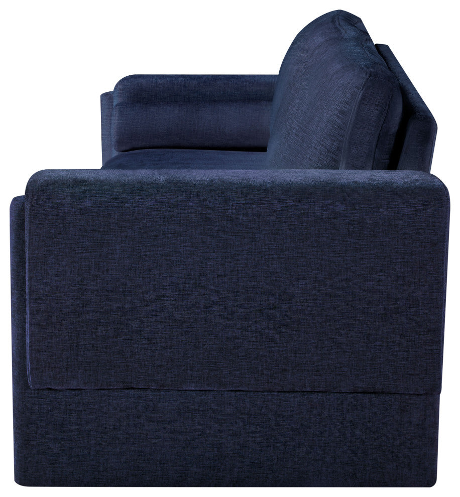 Madeline Chenille Fabric Upholstered Chair, Navy, Sofa