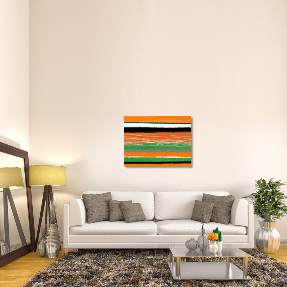 "Orange And Green Abstract 3" Fine Art Print