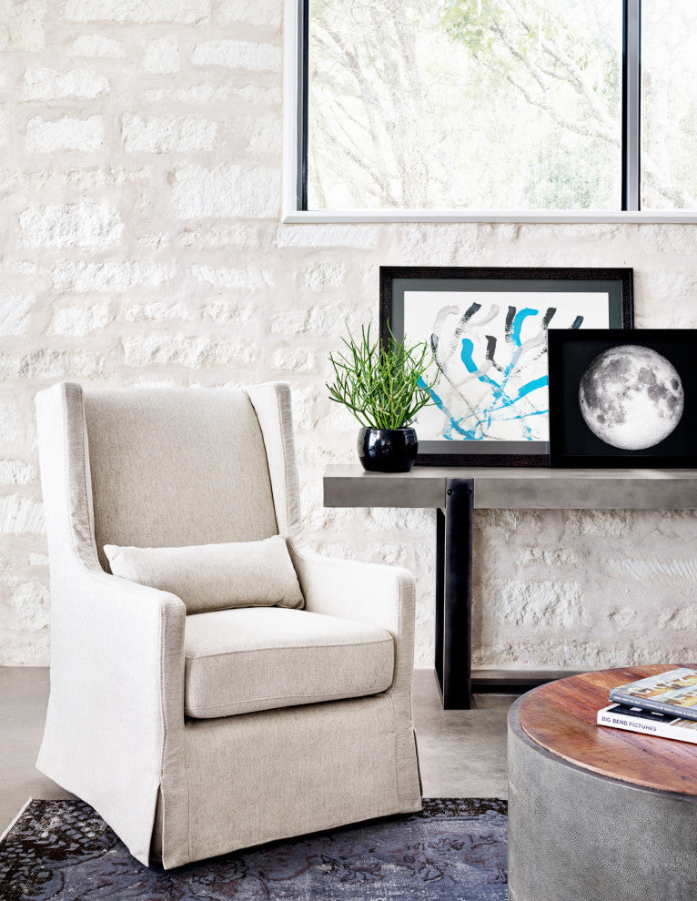 Swivel Wing Chair, Jette Linen