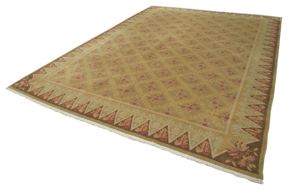 Rug N Carpet - Hand-Knotted Oriental 9' 1" x 12' 10" Soft Oushak Area Rug
