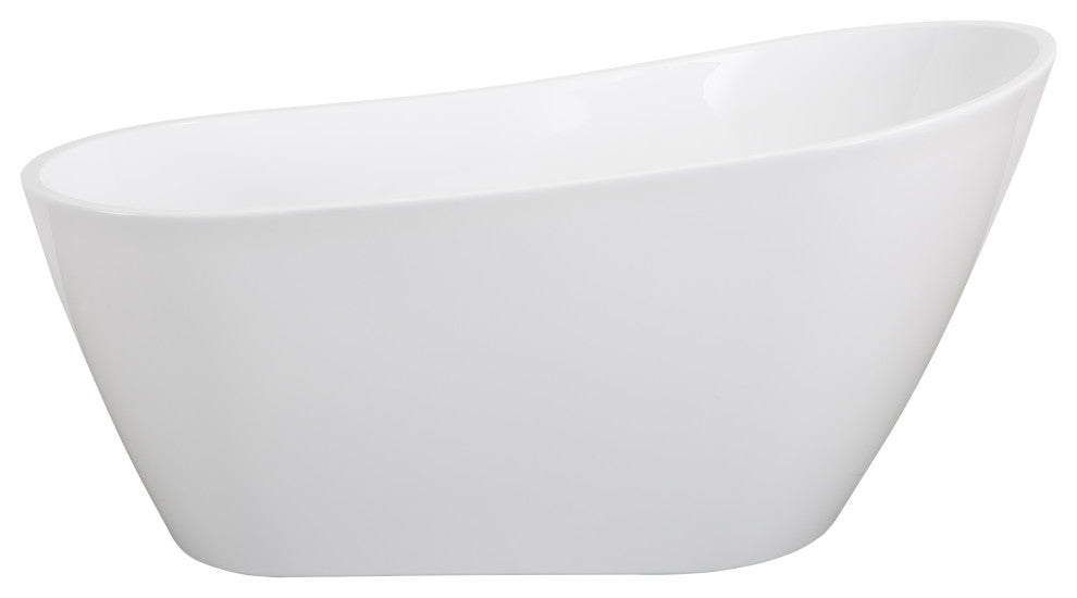 JimsMaison Acrylic Single Slipper Freestanding Soaking Bathtub, 67x31