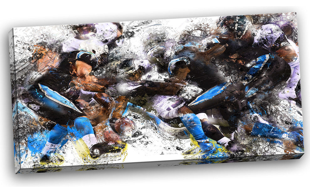 "Football in Action" Canvas Painting