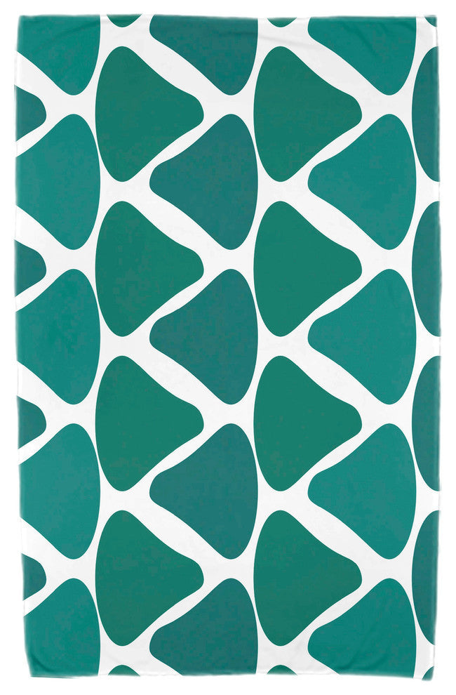 30"x60" Watermelon Seeds, Geometric Print Beach Towel, Teal