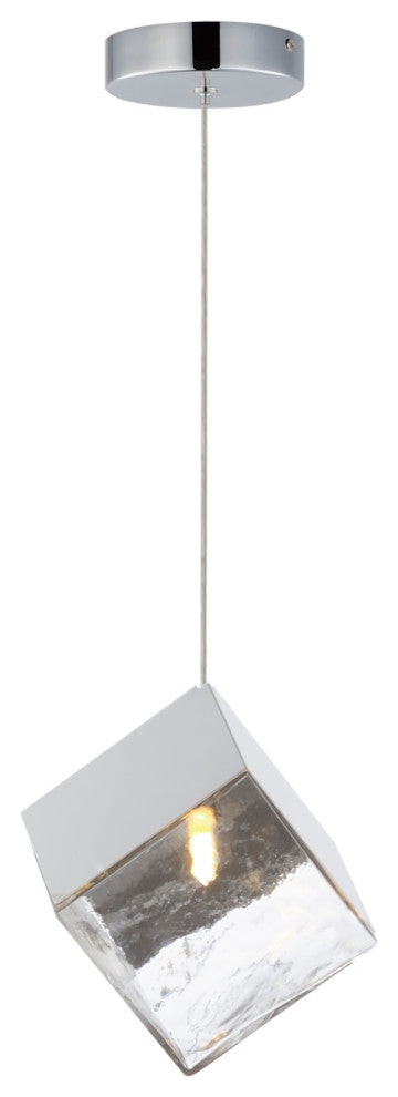 ET2 E24681 Ice Cube 8"W LED Mini Pendant - Polished Chrome / Clear
