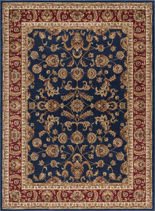 Sariya Transitional Oriental Navy Rectangle Area Rug, 9' x 12'