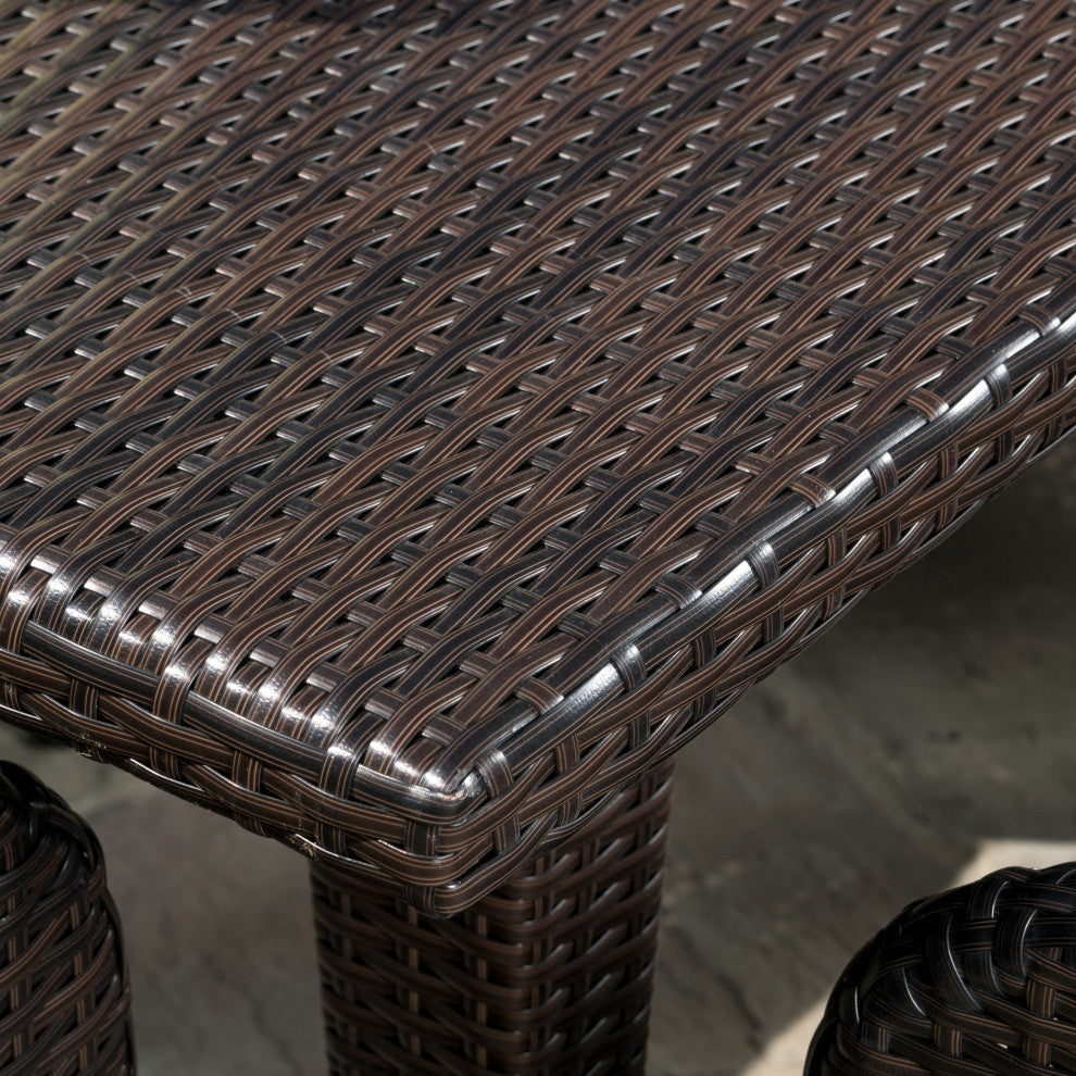 GDF Studio 7-Piece Maple Outdoor Wicker Dining Set