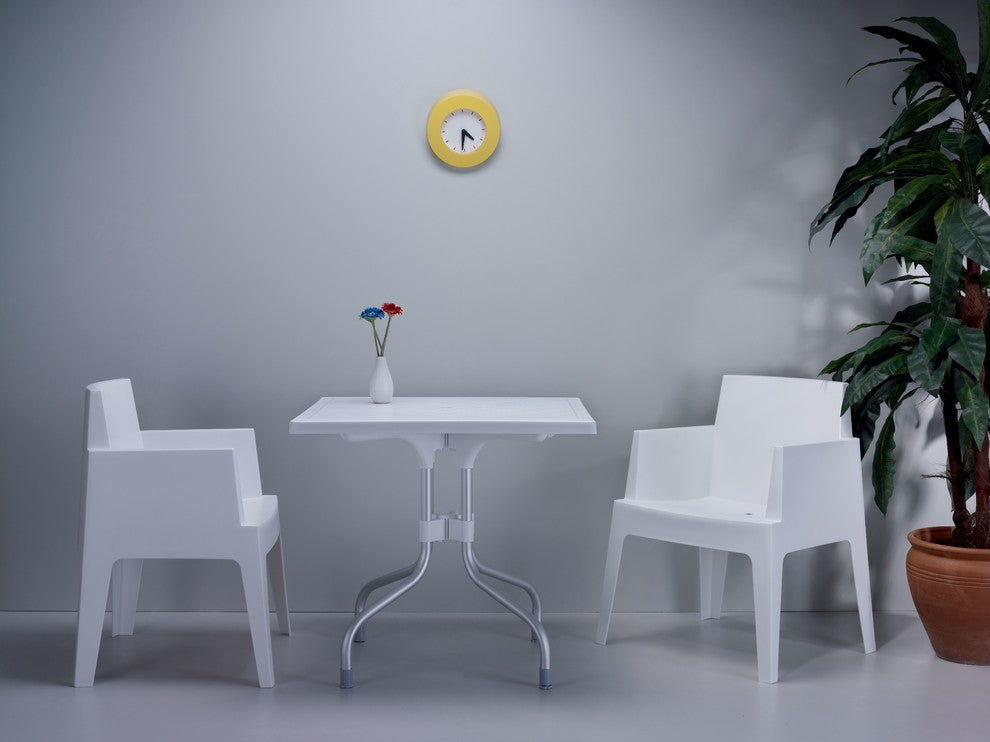 Compamia Forza Square Folding Table, White