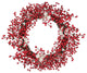 18" Red Berry Christmas Wreath With Frosted Accents, Unlit