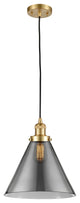 X-Large Cone 1 Light Mini Pendant, Satin Gold, Plated Smoke