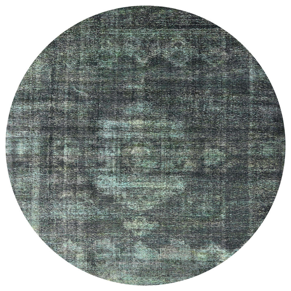Ahgly Company Indoor Round Mid-Century Modern Area Rugs, 5' Round