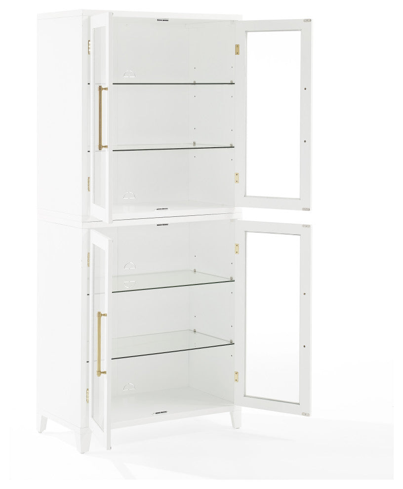 Roarke Glass Door Kitchen Pantry Storage Cabinet