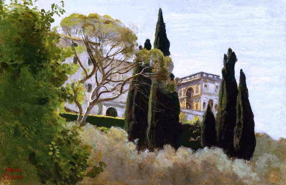 Jean-Baptiste-Camille Corot The Facade of the Villa d'Este Wrapped Canvas