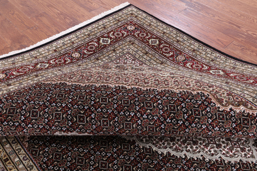 Persian Tabriz Hand Knotted Wool and Silk Rug 7' 9" X 10' 1" Q8901