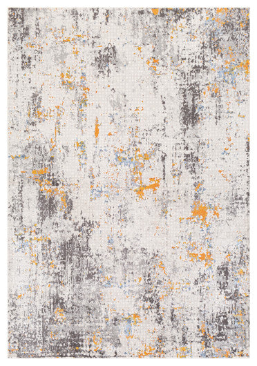 Surya Porto POO-2322 7'10"x10'2" Rug, White/Gray/Blue/Taupe/Mustard/Burnt Orange