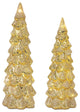 LED Glittered Glass Tree Decor, 2-Piece Set