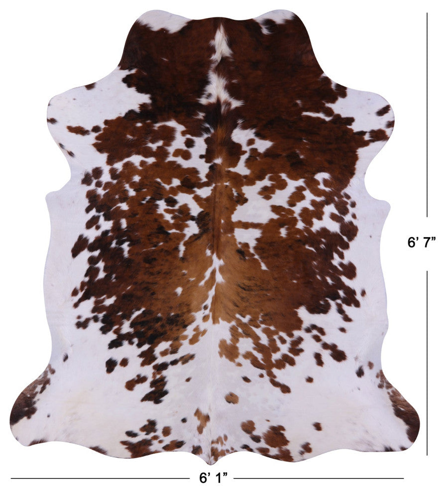 6' 7" X 6' 1" Natural Cowhide Rug C2193
