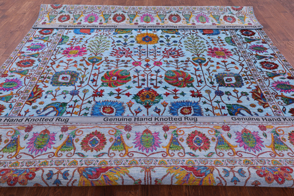 9' 0" X 11' 7" Persian Handmade Wool & Silk Rug - Q14927