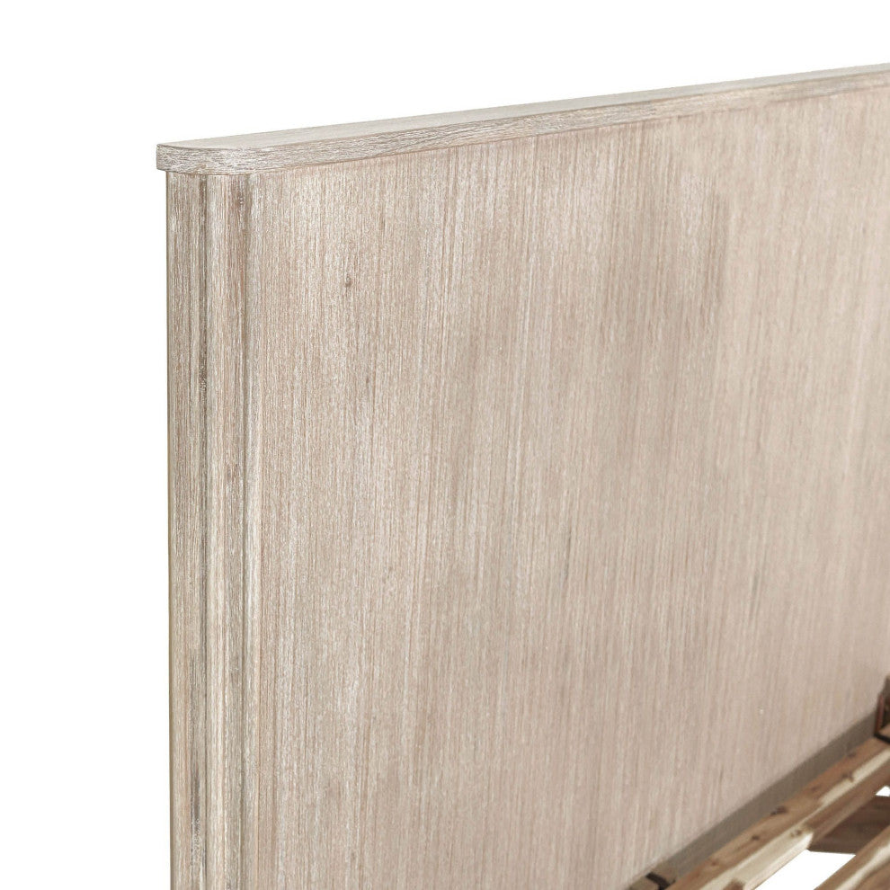 Oasis Acacia Wood Platform Bed, Beige, Single