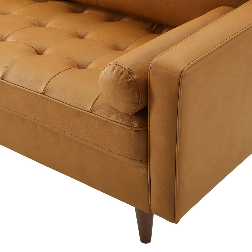 Sofa, Leather, Tan, Modern, Living Lounge Room Hotel Lobby Hospitality
