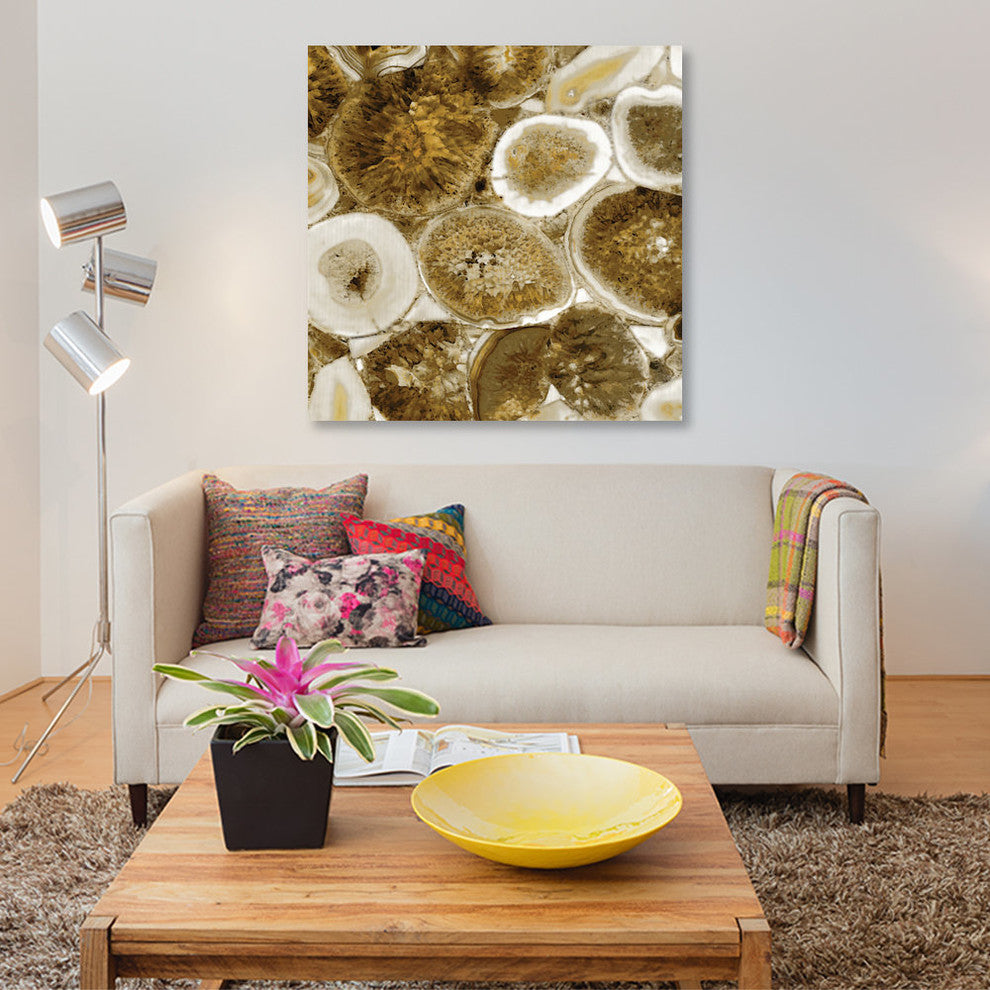 "Agate In Gold II" by Danielle Carson, Canvas Print, 12"x12"