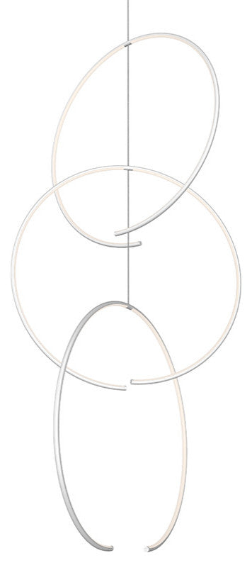 Sonneman 3153-56 Torc 3 Light 25"W LED Abstract Chandelier - Satin White