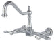 Kingston Brass Wall Mount Bridge Kitchen Faucet, Polished Chrome