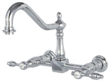 Kingston Brass Wall Mount Bridge Kitchen Faucet, Polished Chrome