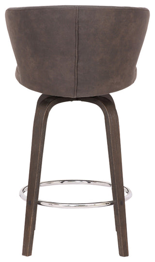 Mynette 26" Swivel Brown Faux Leather Bar Stool