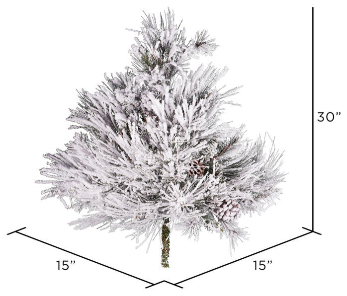 Vickerman A155304 30" Flocked Alberta Artificial Christmas Spray