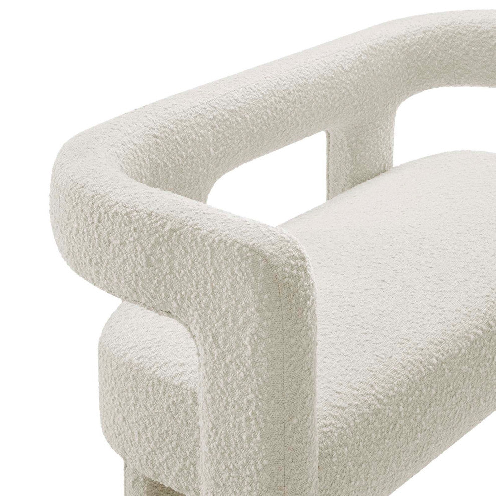 Kayla Boucle Upholstered Loveseat - Ivory