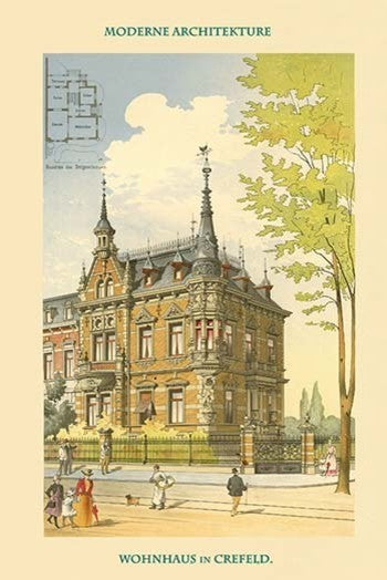 Apartment House - Crefeld - Germany - Gallery Wrapped Canvas Art 28" x 42"