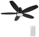 CARRO 48" Low Profile Ceiling Fan With Lights and Remote for Bedroom, Black/Gold