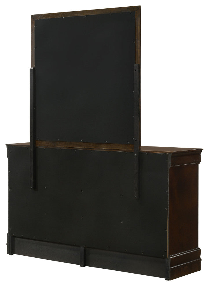 Louis Philippe 6-drawer Dresser With Mirror Cappuccino